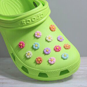 13 Pc Set Assorted Colors Pastel Small Daisy Flowers Shoe Charms for Crocs